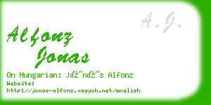 alfonz jonas business card